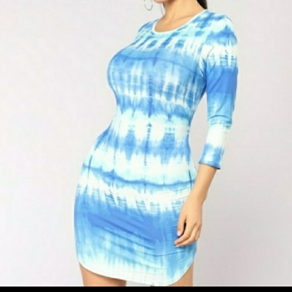 Blue Tie Dyed Dress (Small) - Picture 2 of 4